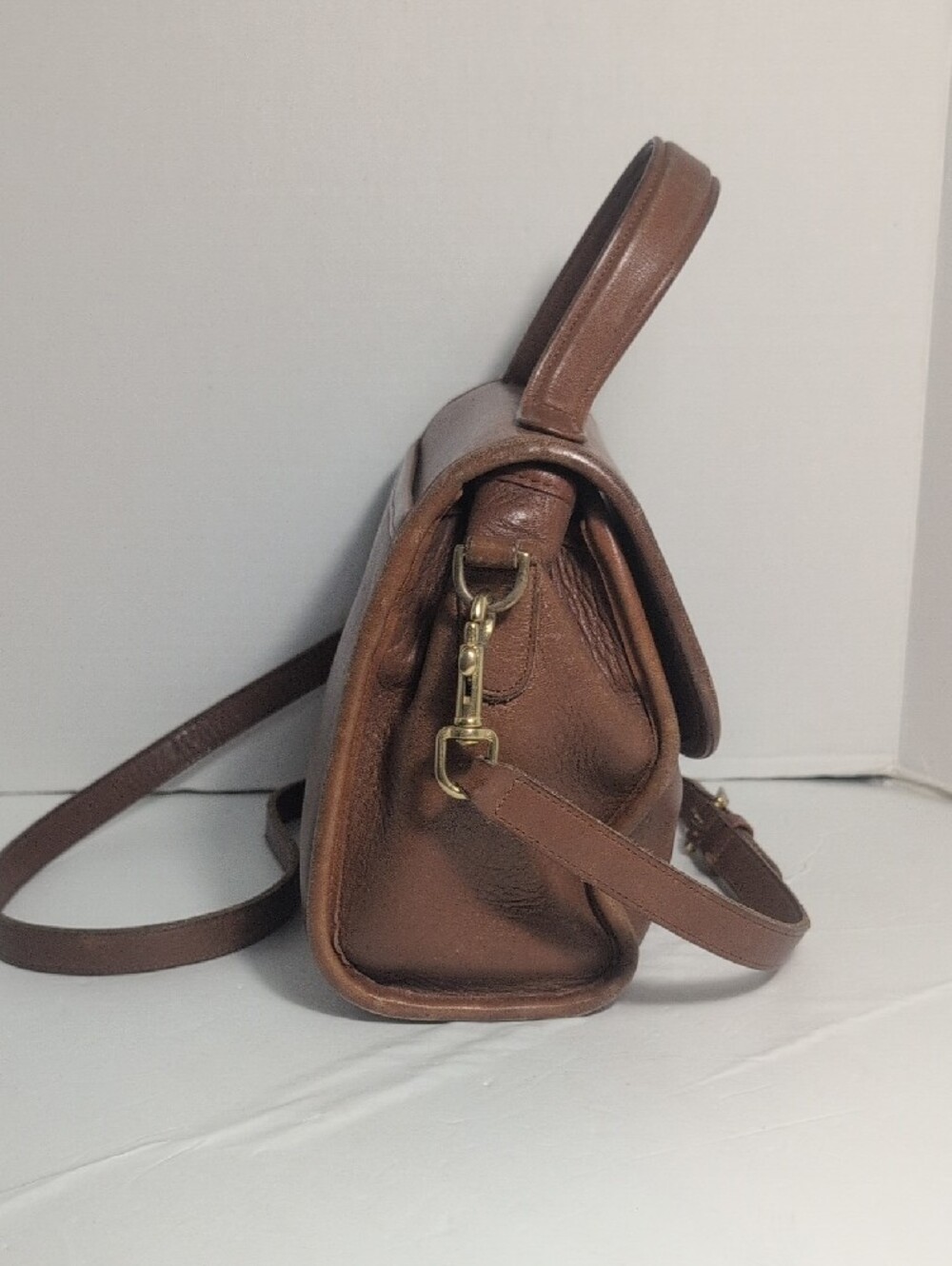 Vintage COACH Brown Leather Top-Handle Satchel with Removable Strap - Picture 5 of 12